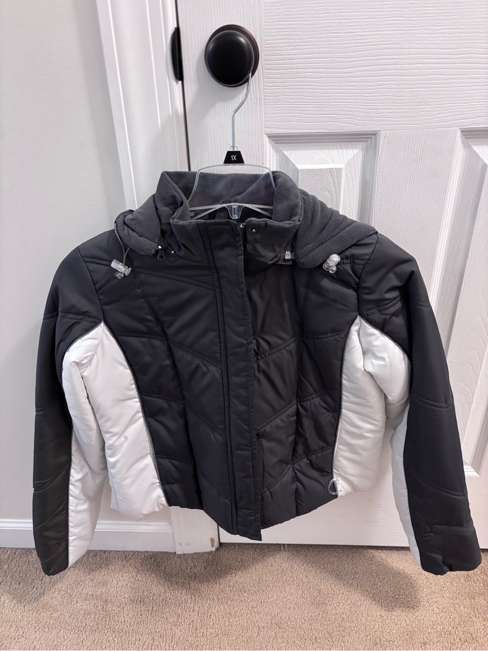 Maralyn & Me Charcoal Gray Hooded Puffer Jacket - Girls Large